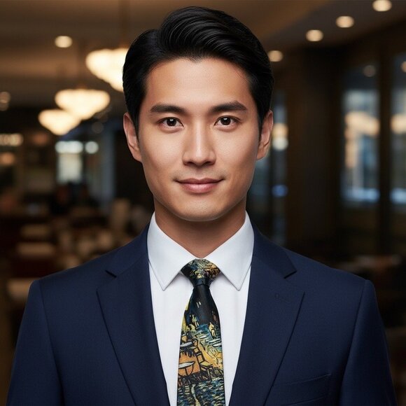 Ralph Marlin Van Gogh “A Sidewalk Cafe at Night” Tie 1993 Made in USA 3.75” - Picture 5 of 5